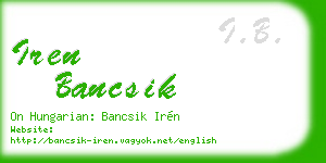iren bancsik business card